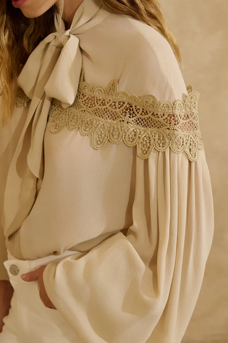 Beige Lace Blouse