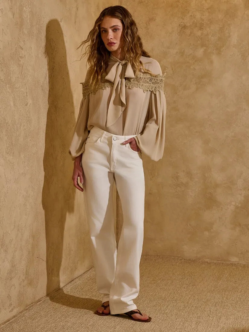 Beige Lace Blouse