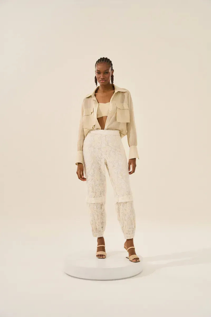 Natural Raw Rami Maxi Shirt with Top