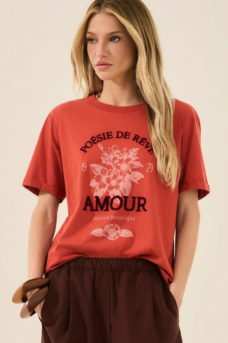 T-SHIRT AMOUR - Terracota