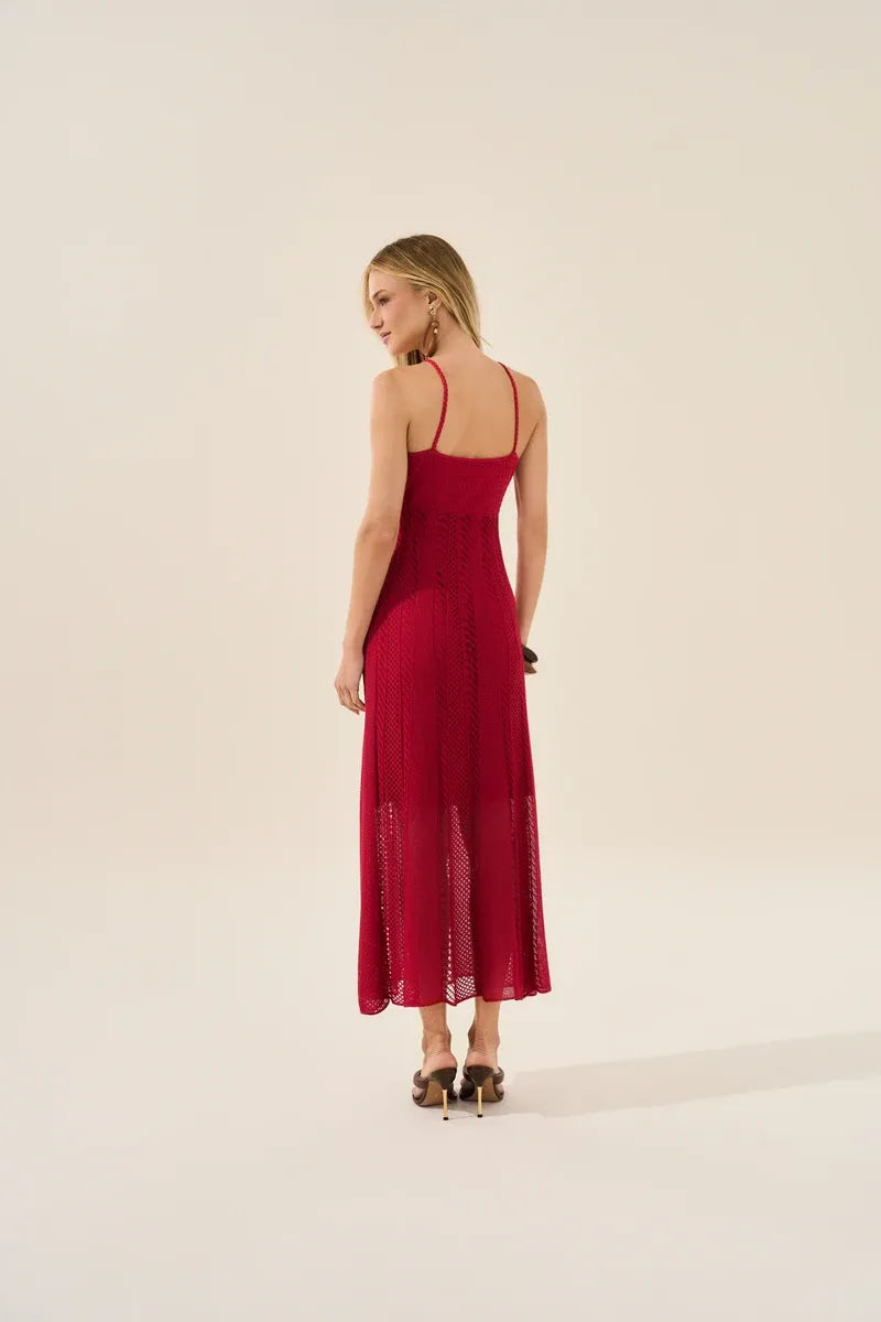 Trama Knit Dress Ruby