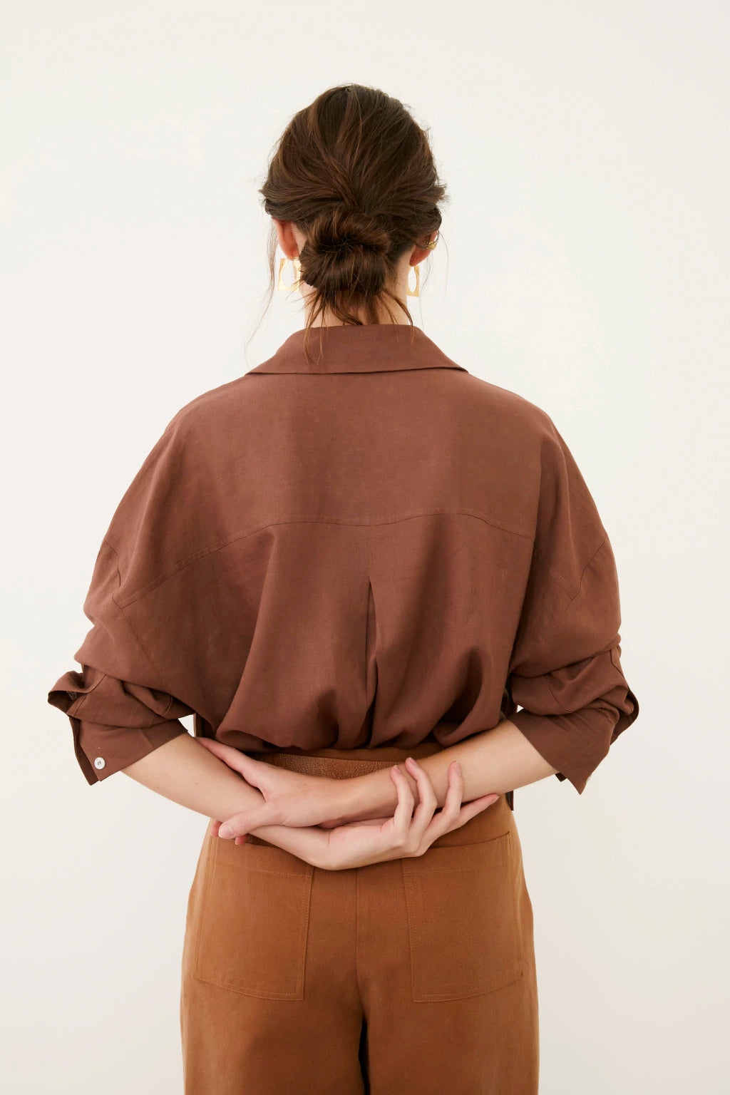CLM Laura Visco Linen Brown Shirt