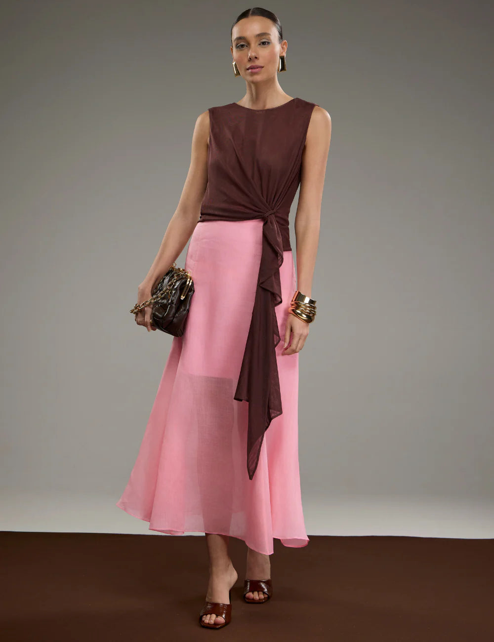 STRSS Linen Midi Skirt