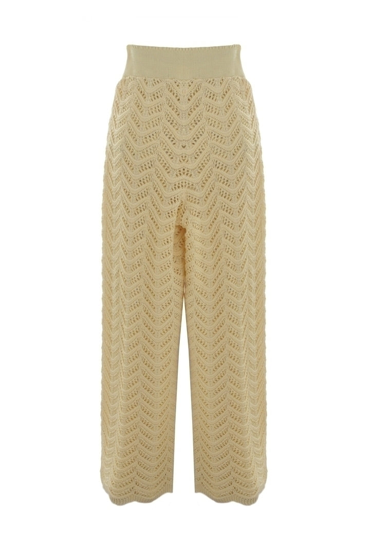 Crafted Lace knit Fabric Yellow Set