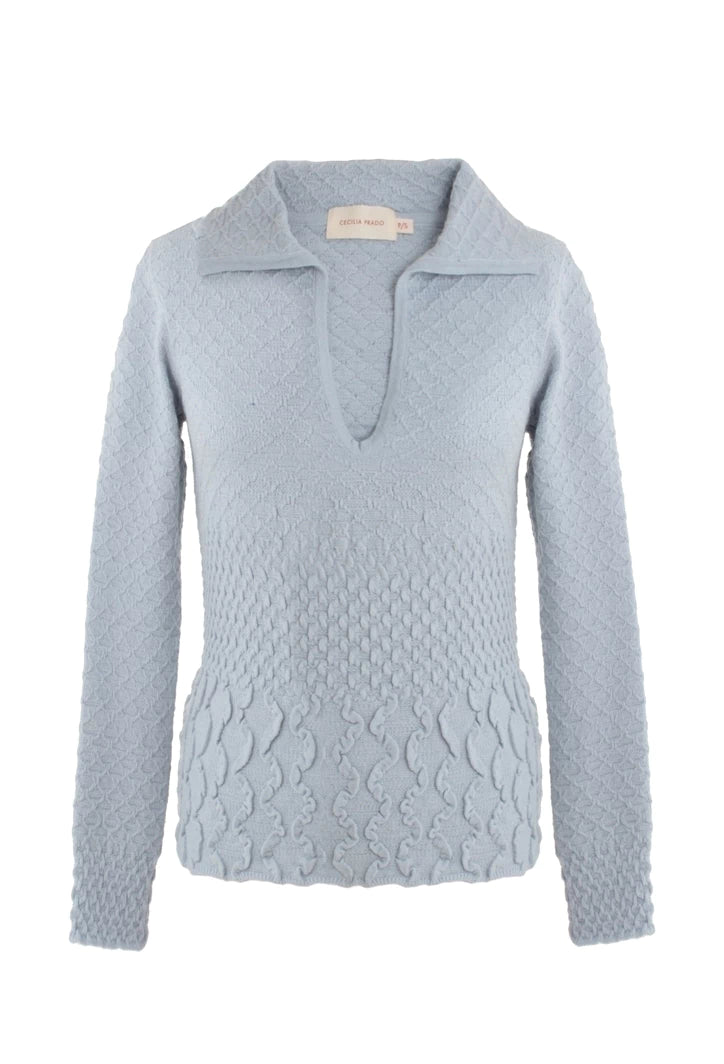 Christiane Polo Shirt Long Sleeve Baby Blue
