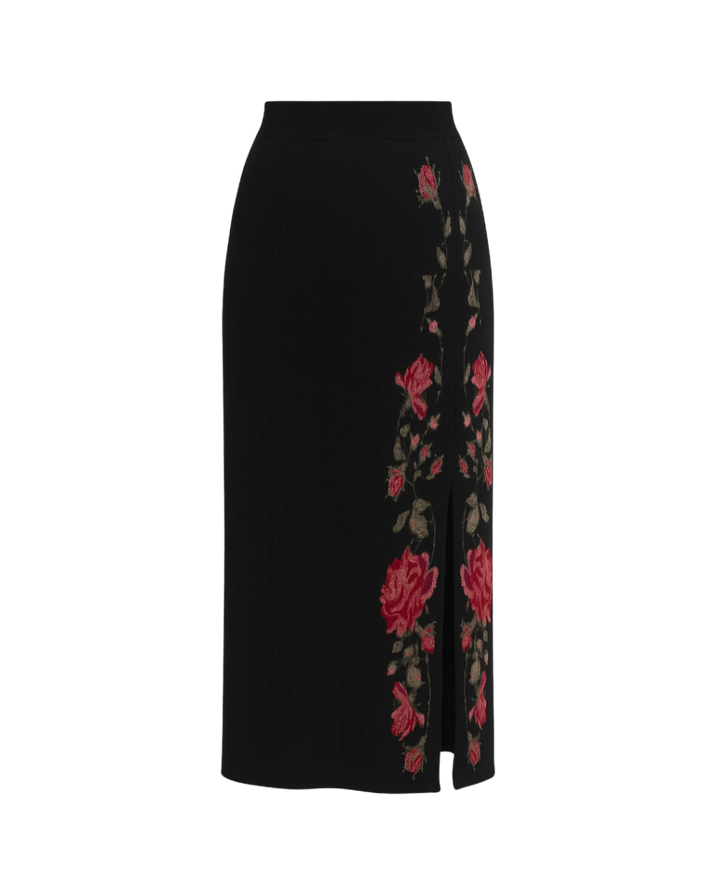 Alice Metallic Jacquard Knit Midi Skirt Black