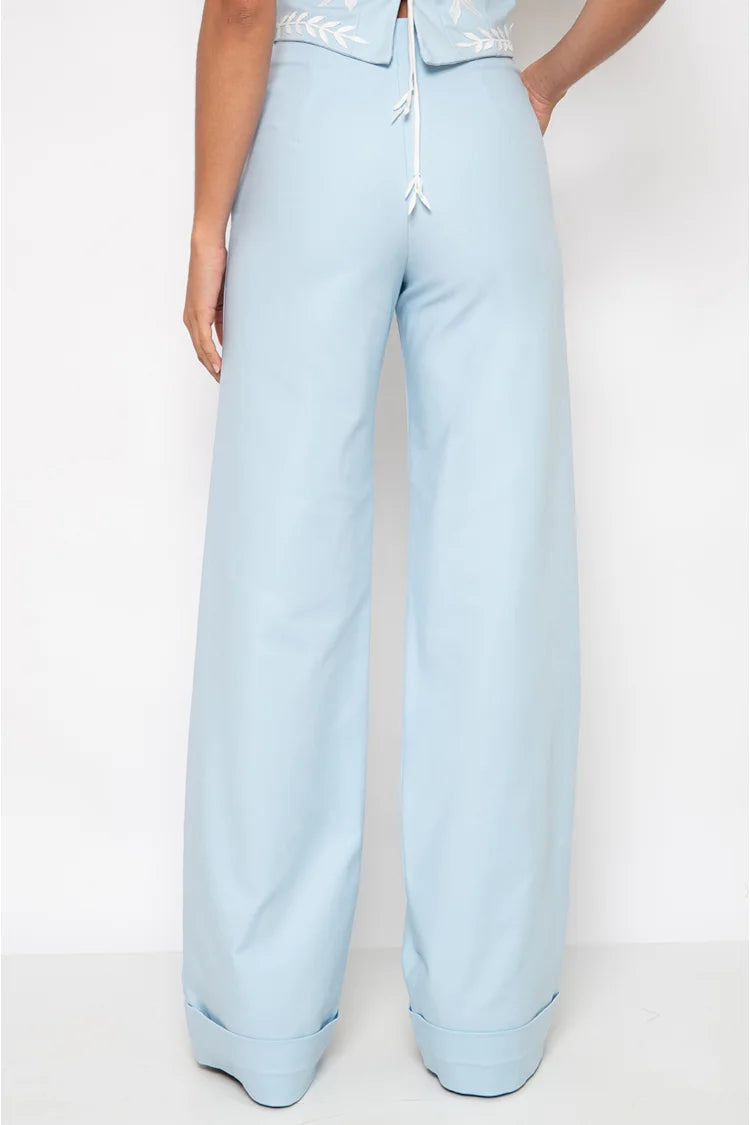 Elida Wide Leg Baby Blue Trousers
