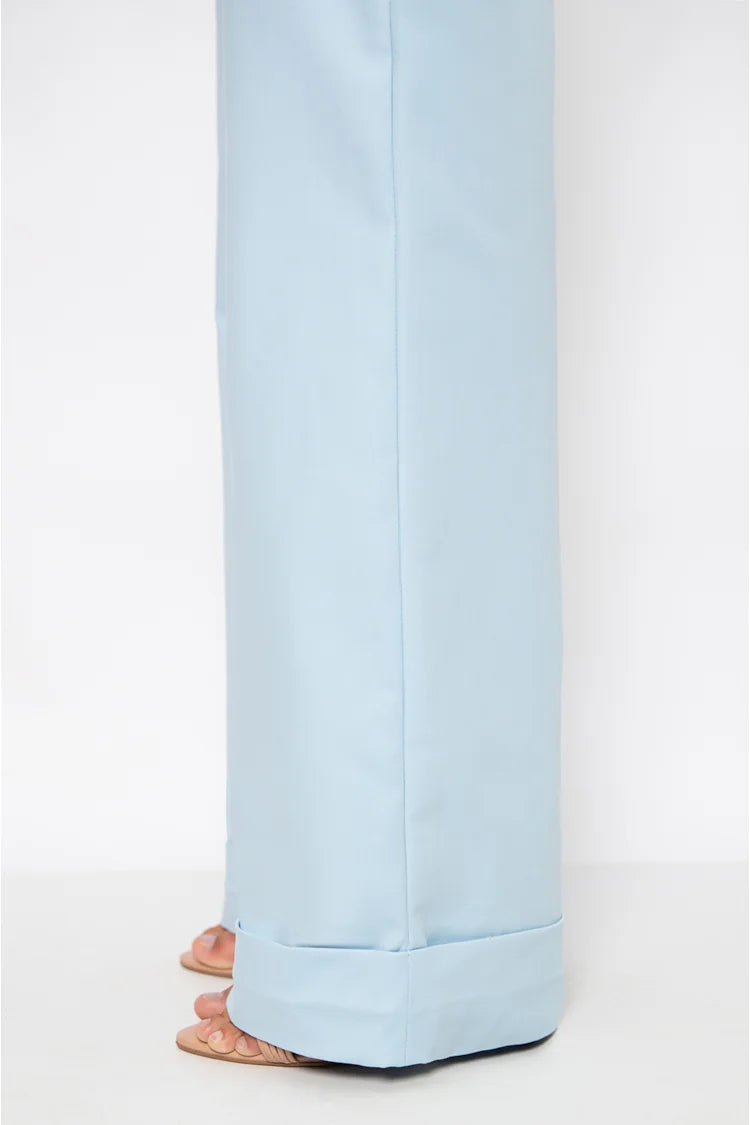 Elida Wide Leg Baby Blue Trousers