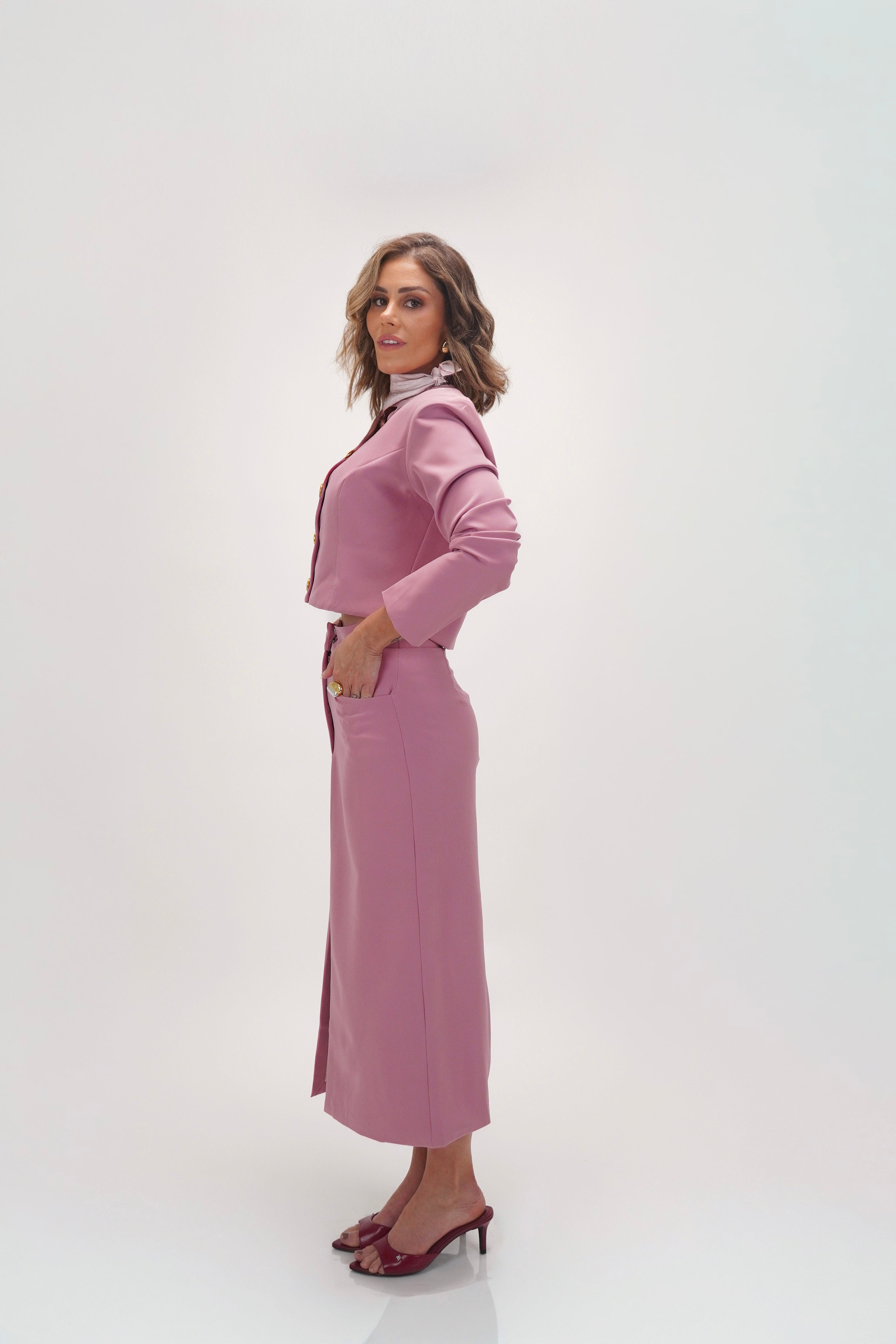 Bossa Rose Midi-Skirt