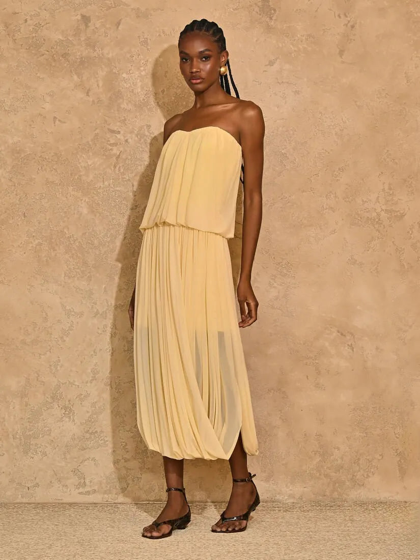 Collab Carol Bassi Yellow Balloon Tulle Dress