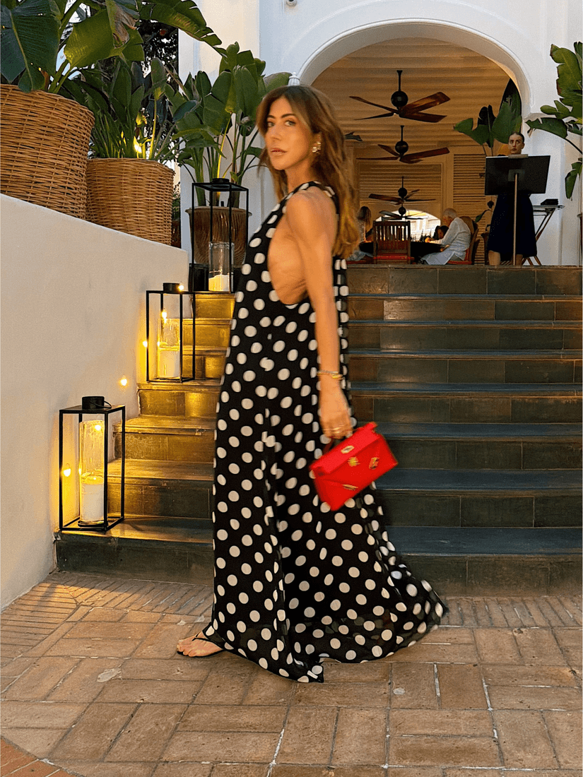 Collab Carol Bassi Polka Dot Silk Dress