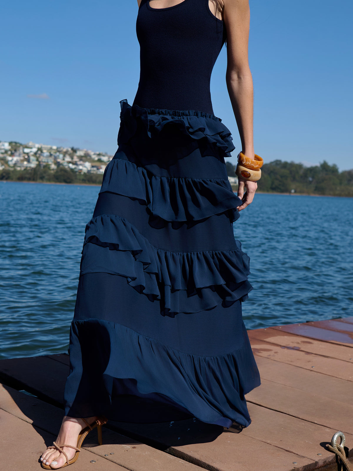 Long Navy Knit Dress
