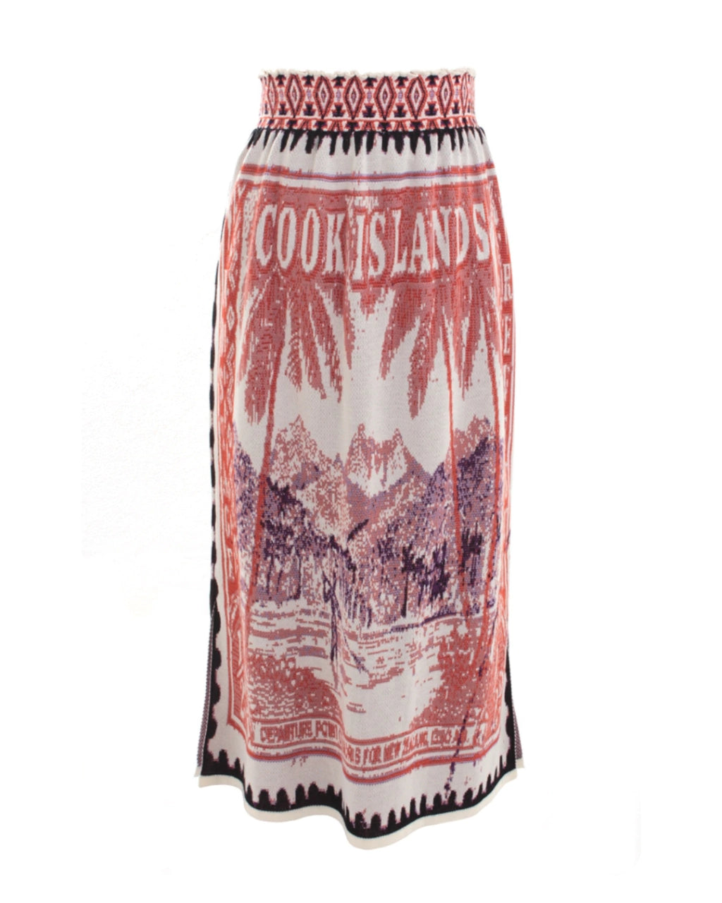 Roseli Knit Orange Midi Skirt