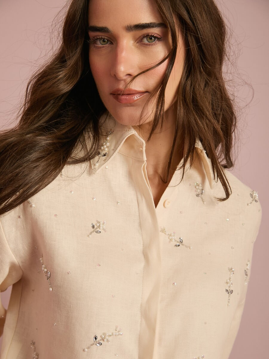 Collab Juju Norremose Embroidered Linen Set Anne Fernandes detail