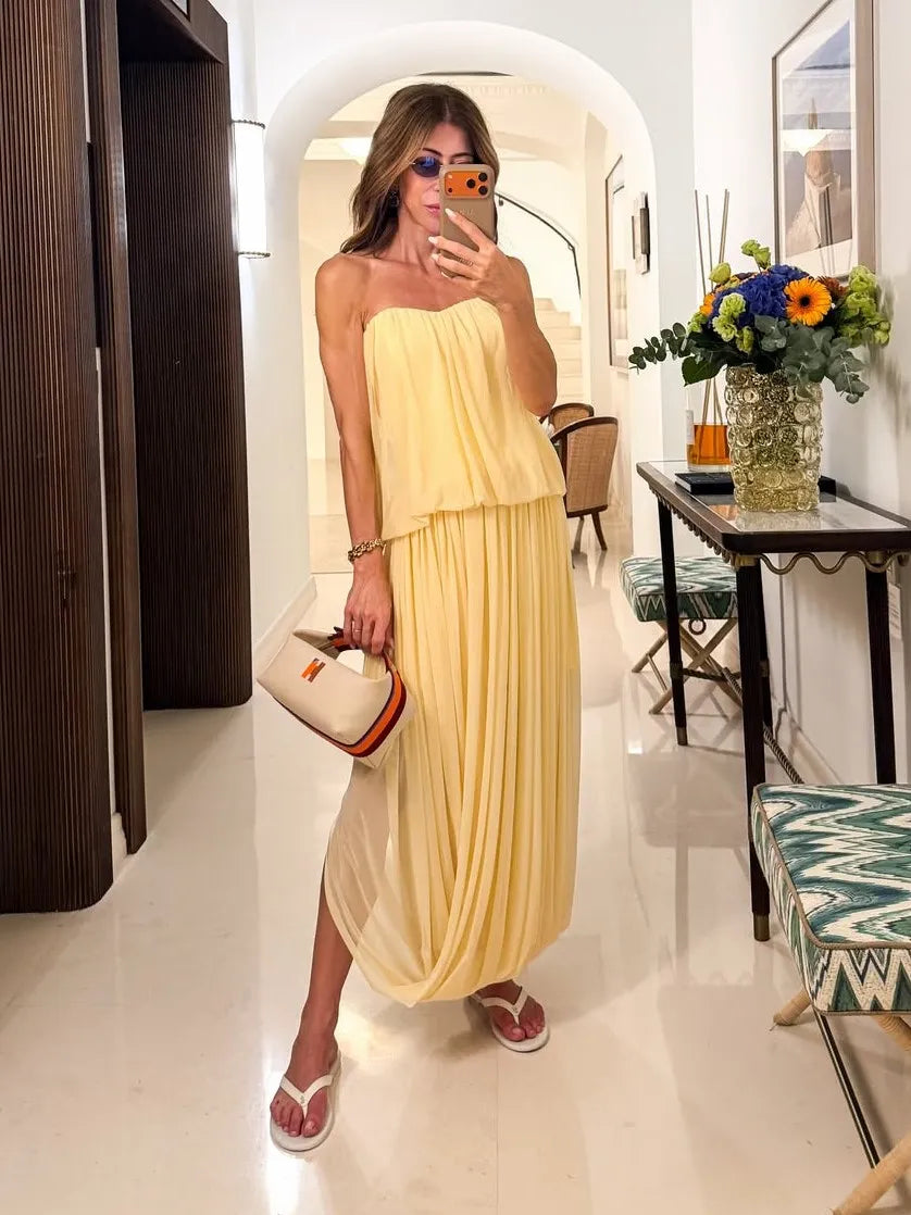 Collab Carol Bassi Yellow Balloon Tulle Dress