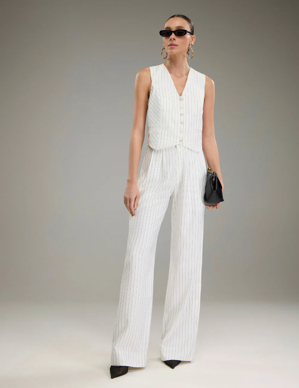 Off-white Striped Set is Made of Viscose