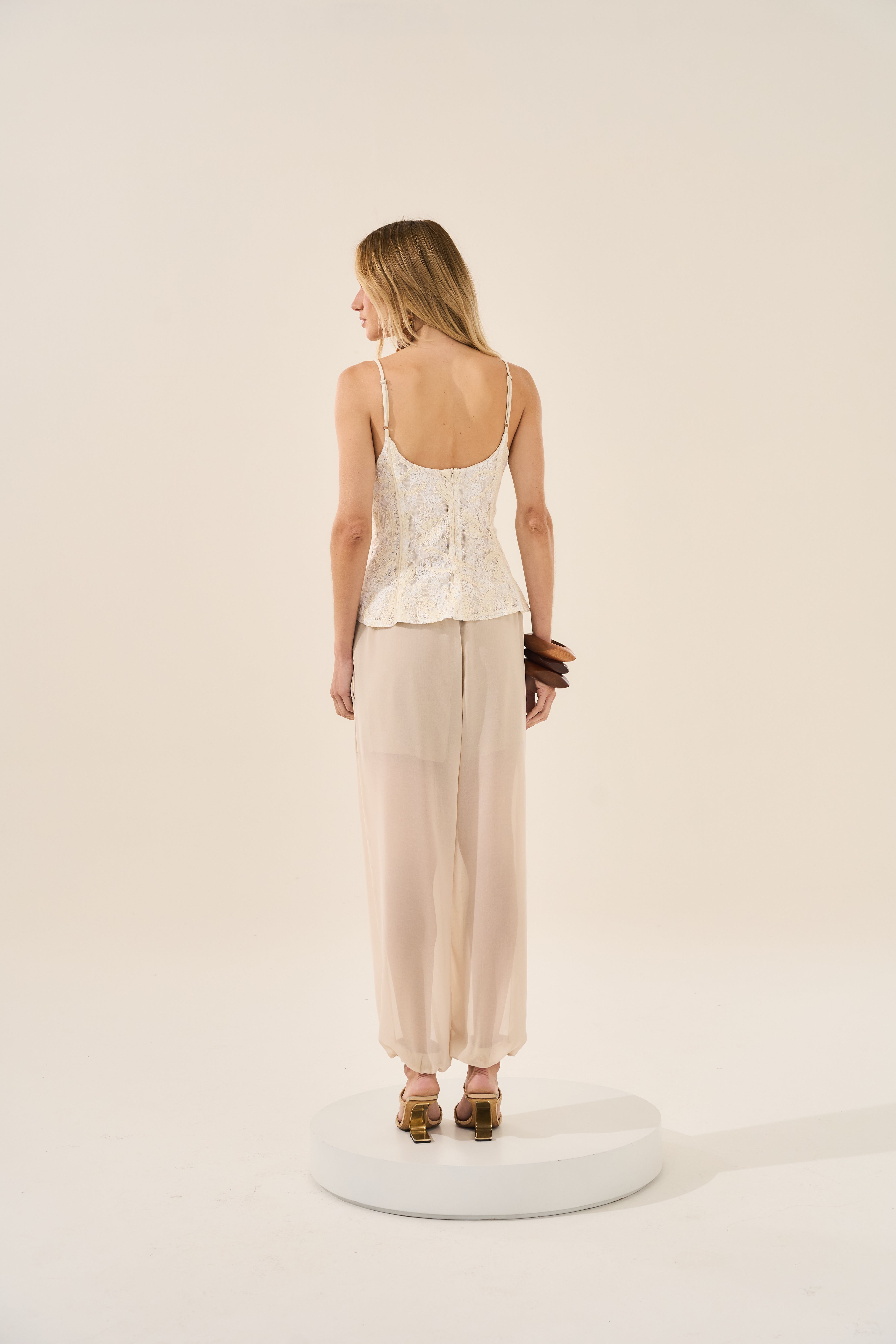 Lace Corset-Style Top