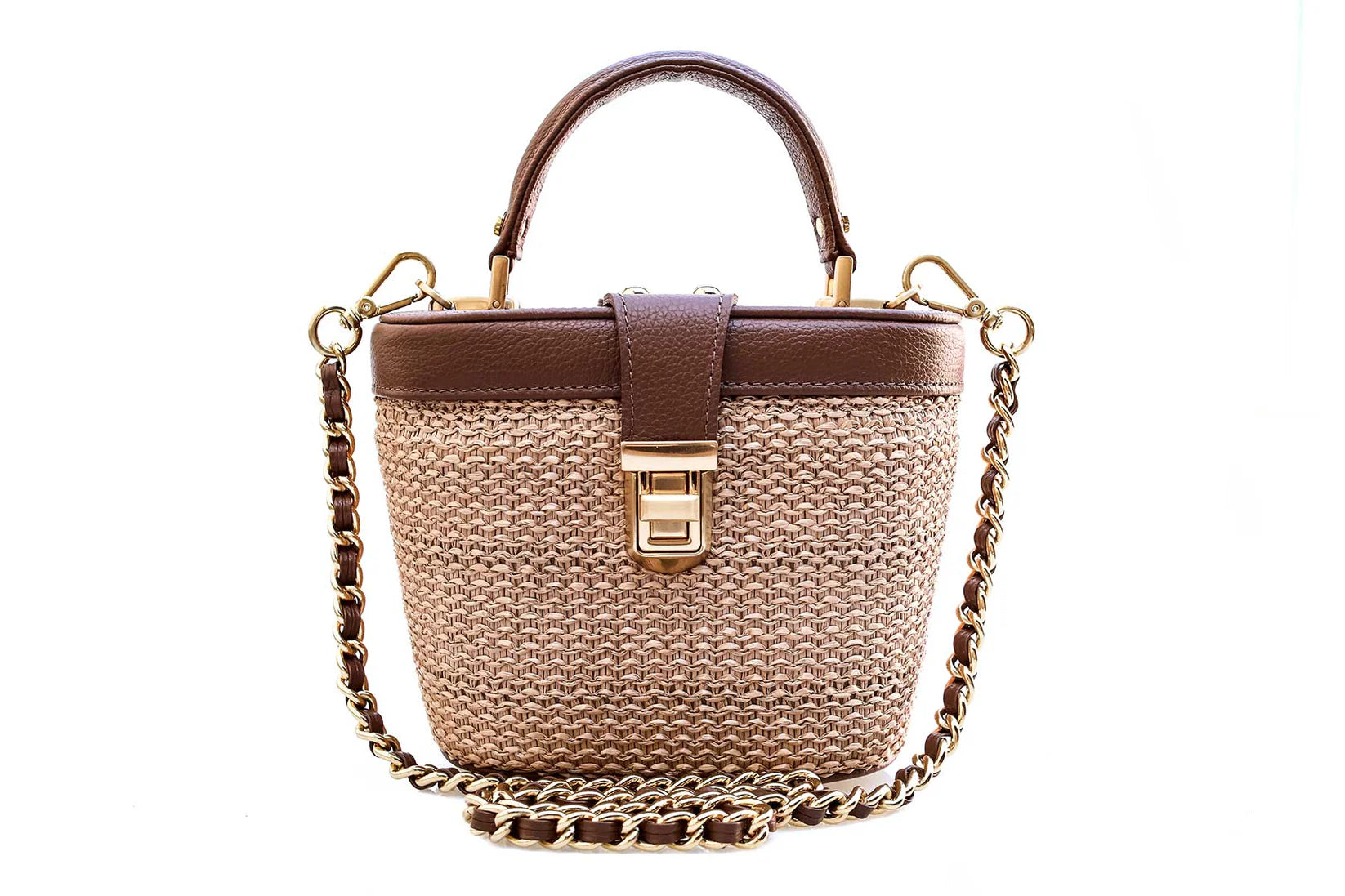 Olga Rafia Natural Hazenut Handbag