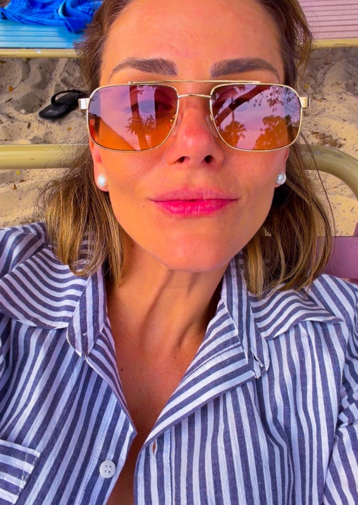 Vesper Unisex Aviator Sunglasses : Gold / Sunset