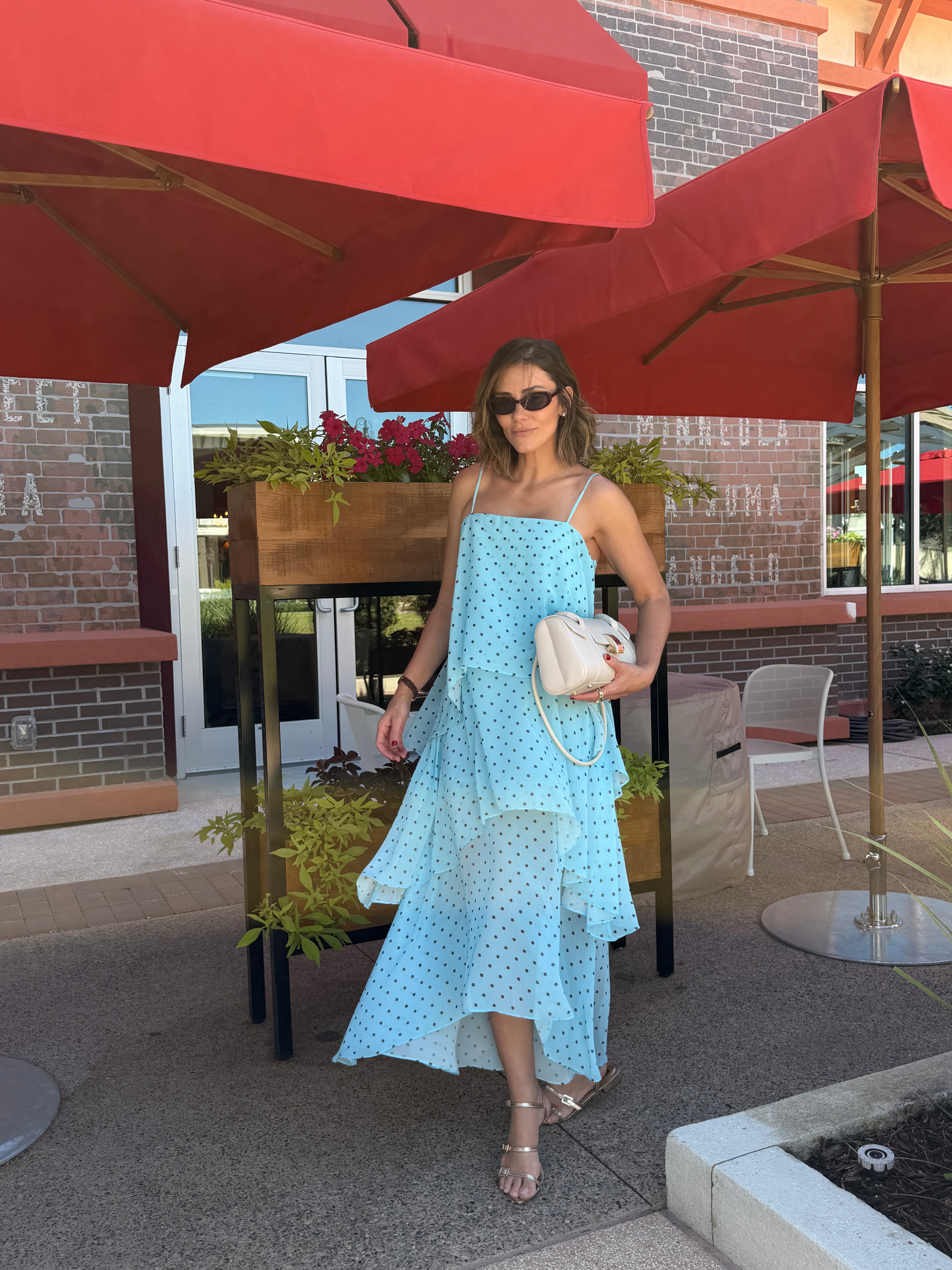 Baby Blue Polka Dots Layer Dress