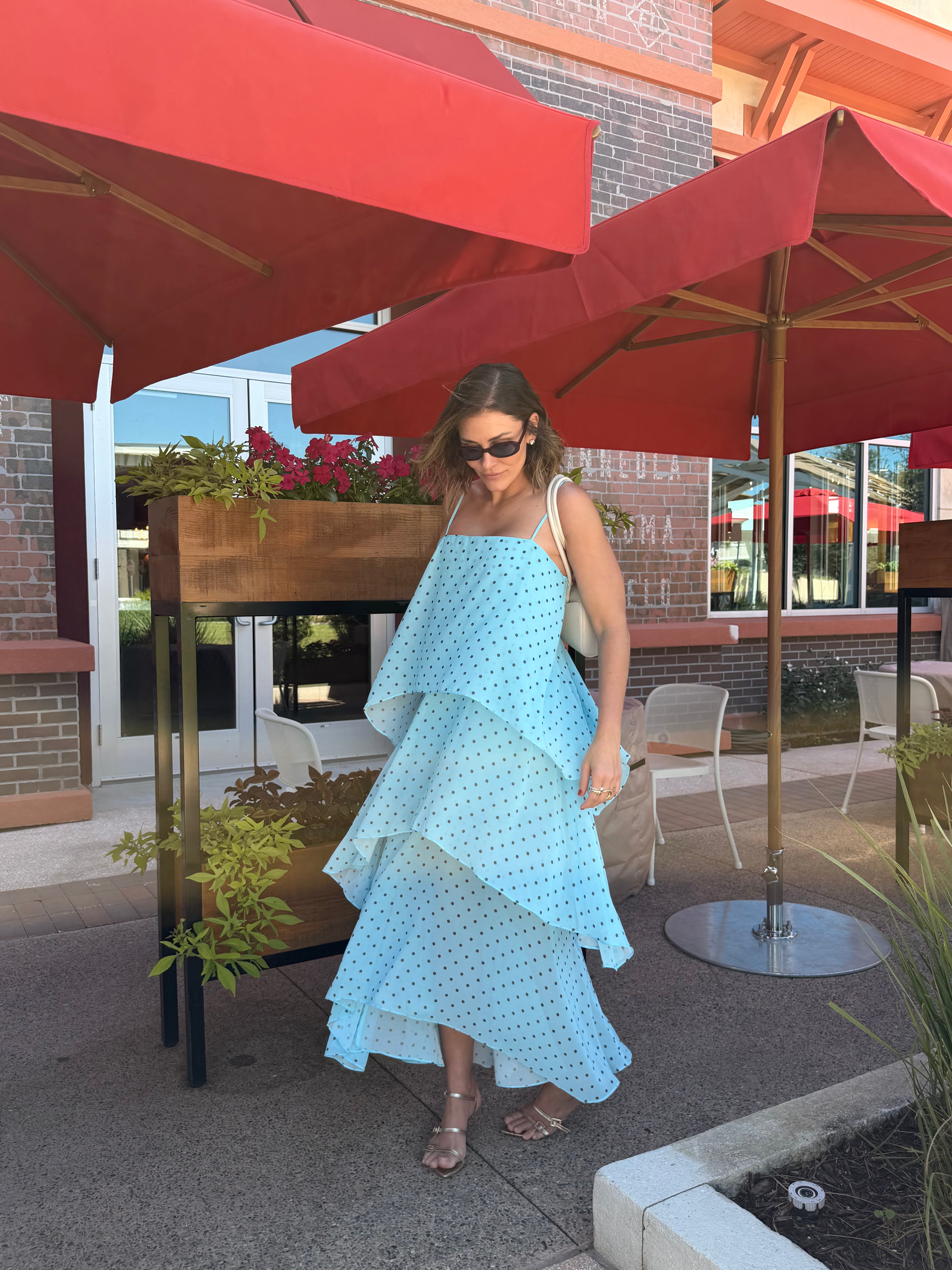 Baby Blue Polka Dots Layer Dress