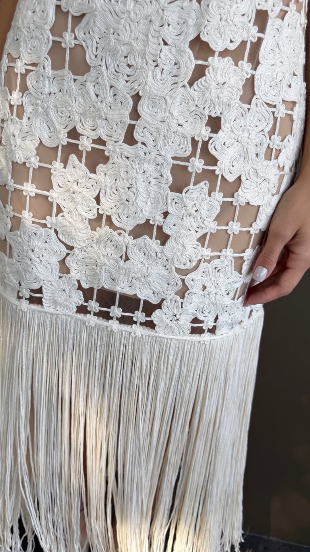 Hand-made Midi Dress with Fringe