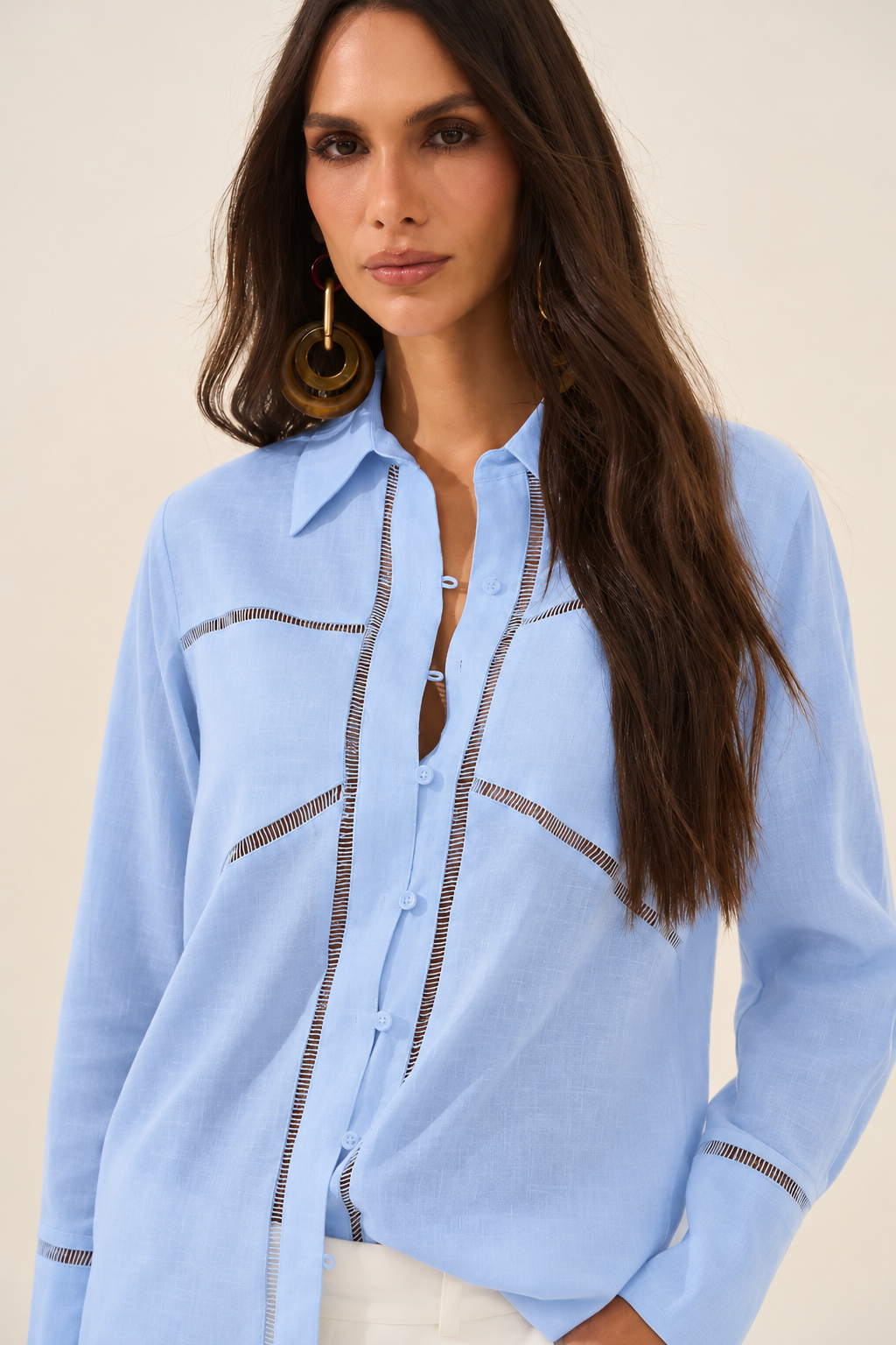 Baby Blue Linen Chic Shirt