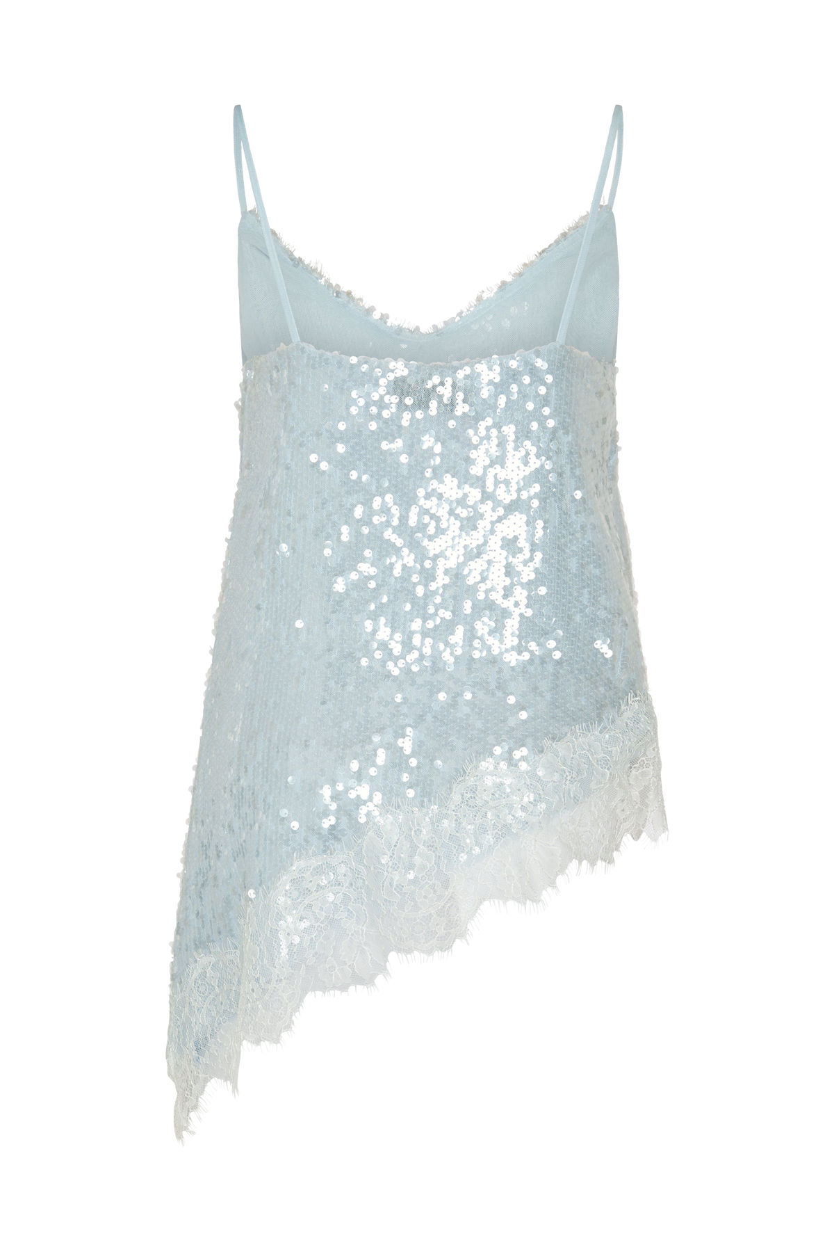 Light Blue Sequin Tank Top