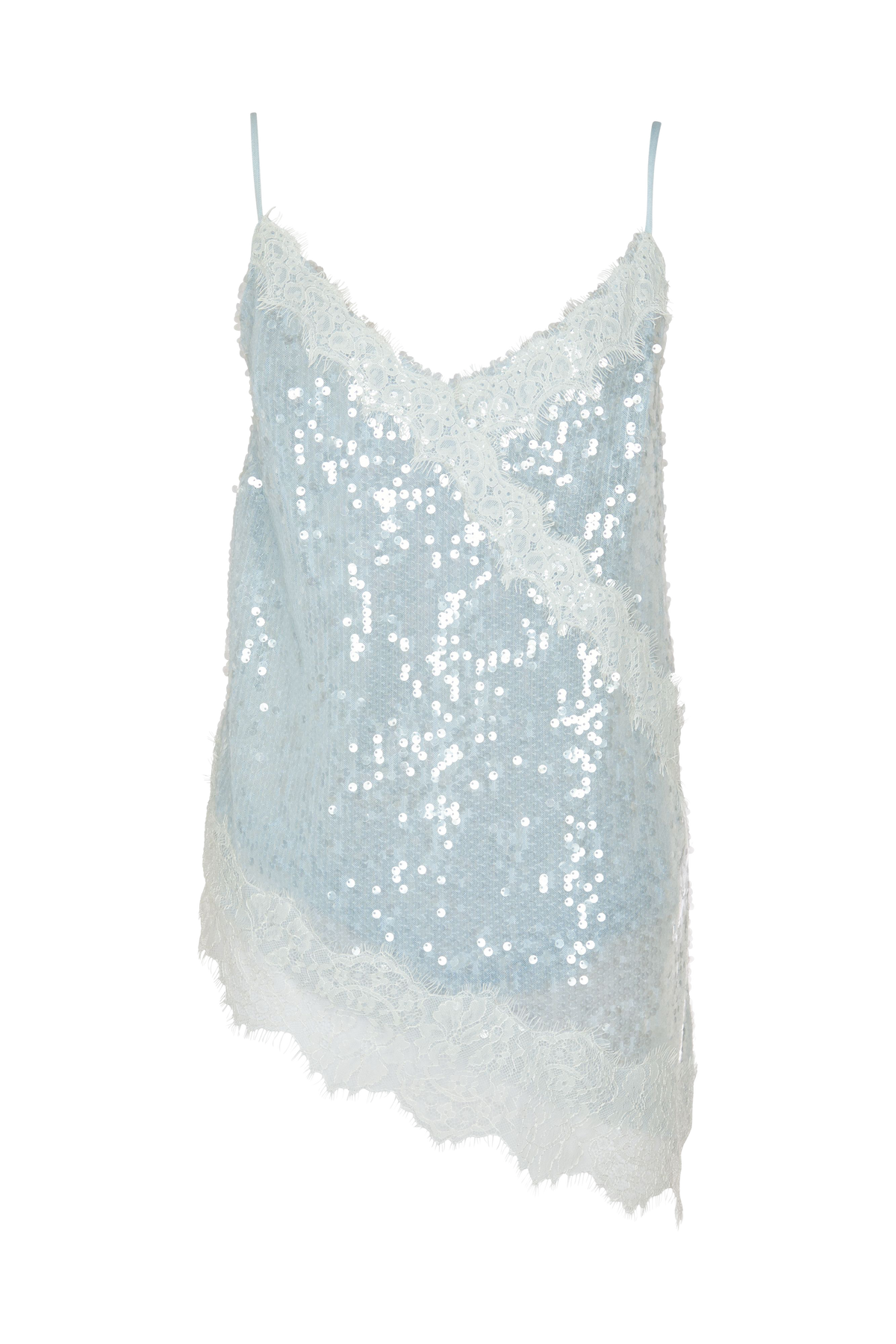 Light Blue Sequin Tank Top