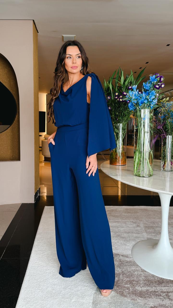 Navy Flow Tailored Jumpsuit