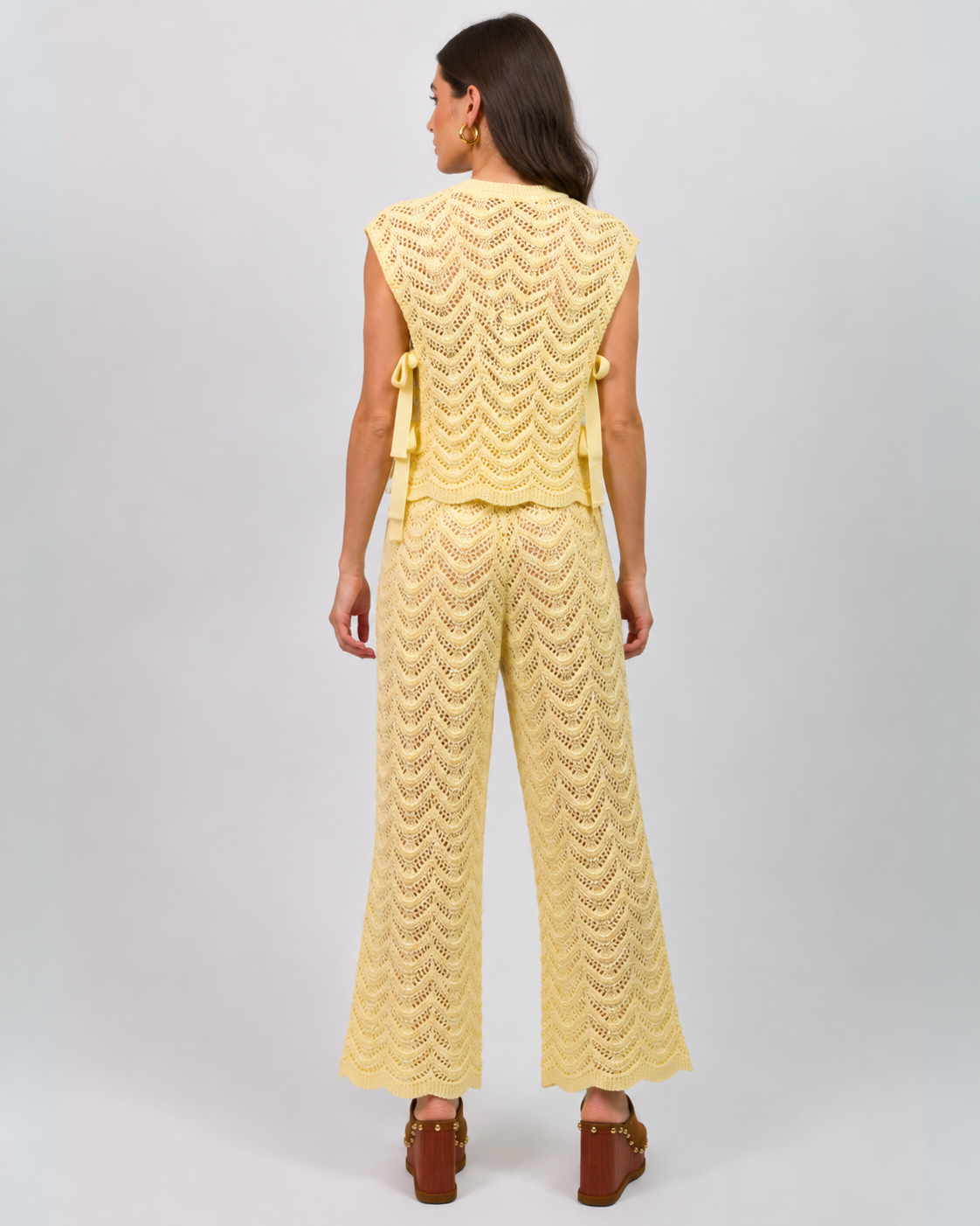 Crafted Lace Knit Yellow Set
