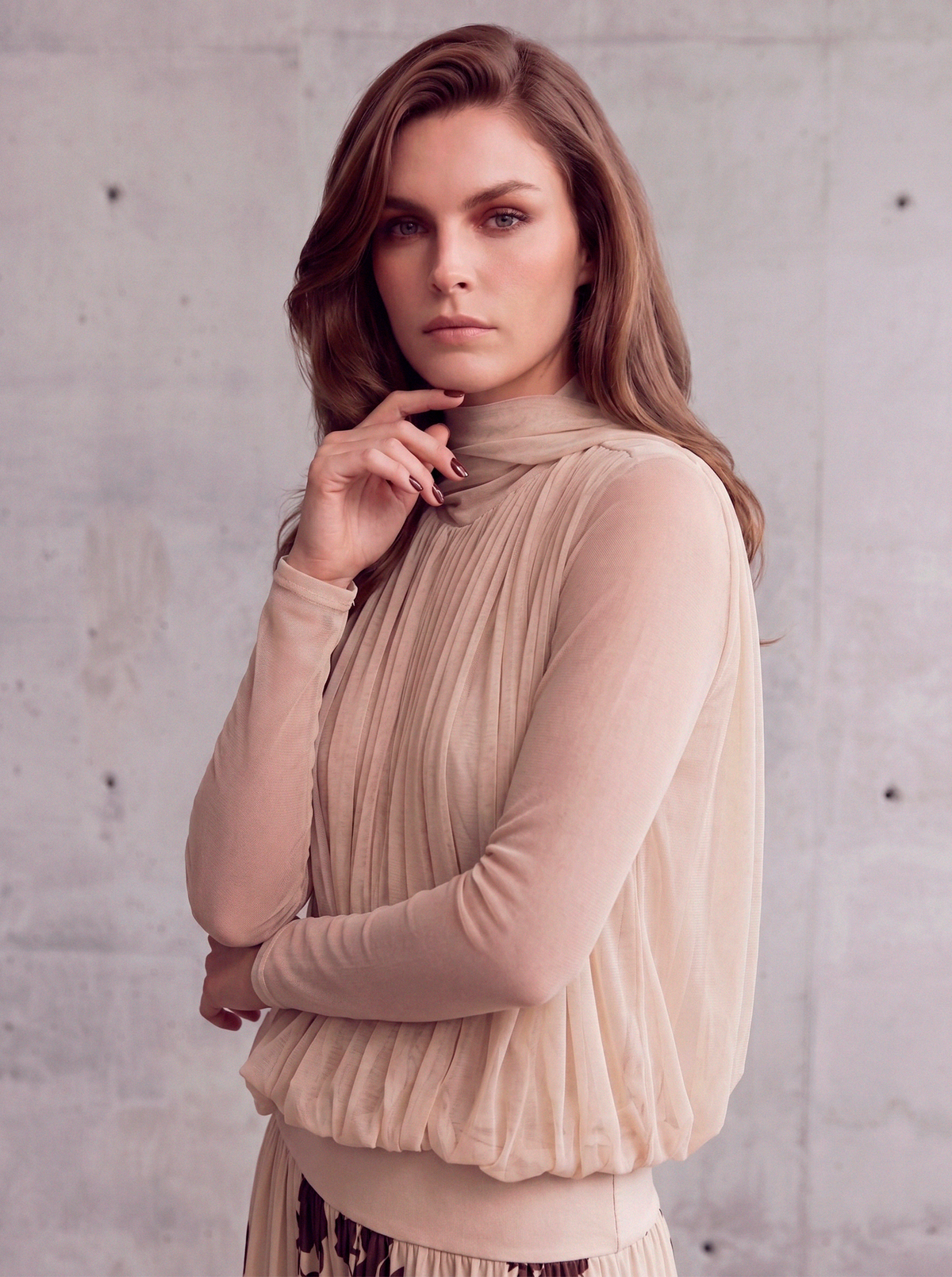 Amber Scarf Vanilla Shirt