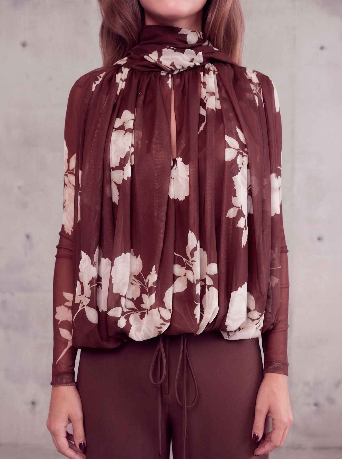 Amber Scarf Cocoa Shirt