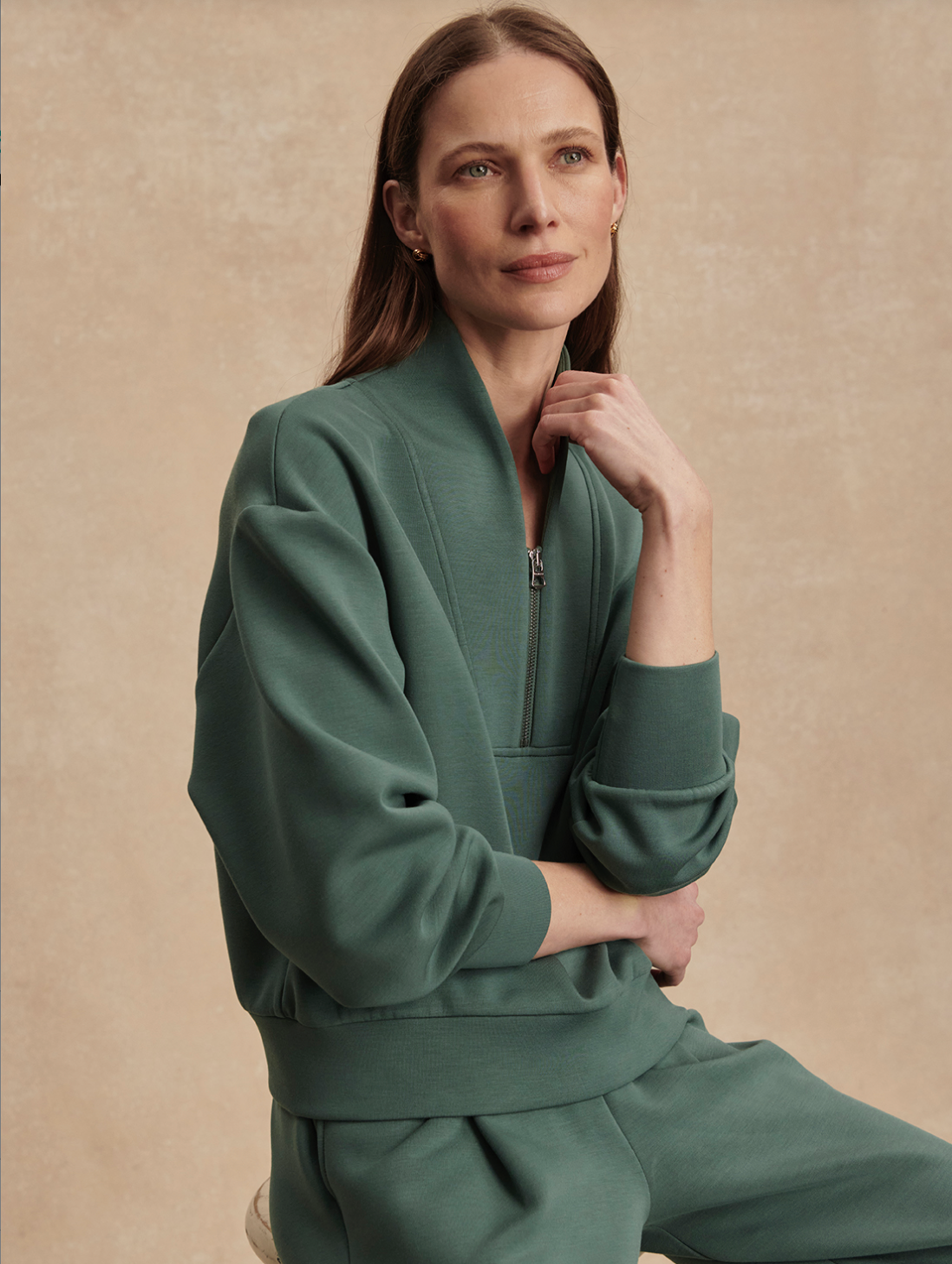Half Zip Sweat Green Forest