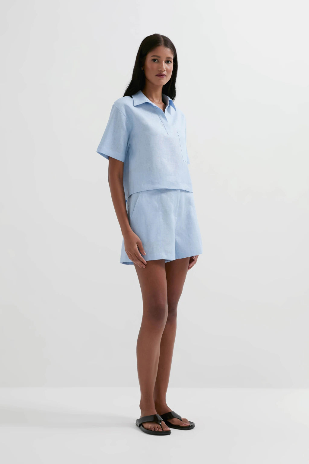 Pure Linen Summer Set Baby Blue