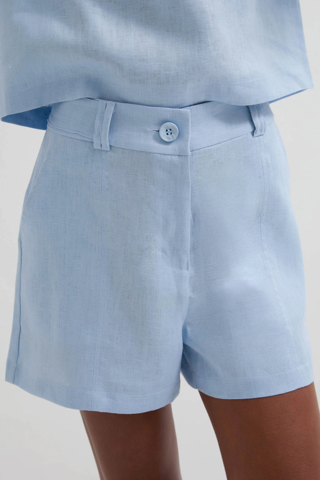 Pure Linen Summer Set Baby Blue