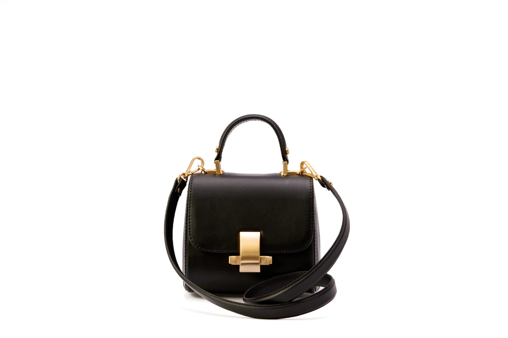 Laura Mini Genuine Leather Made in Brazil Handbag Black