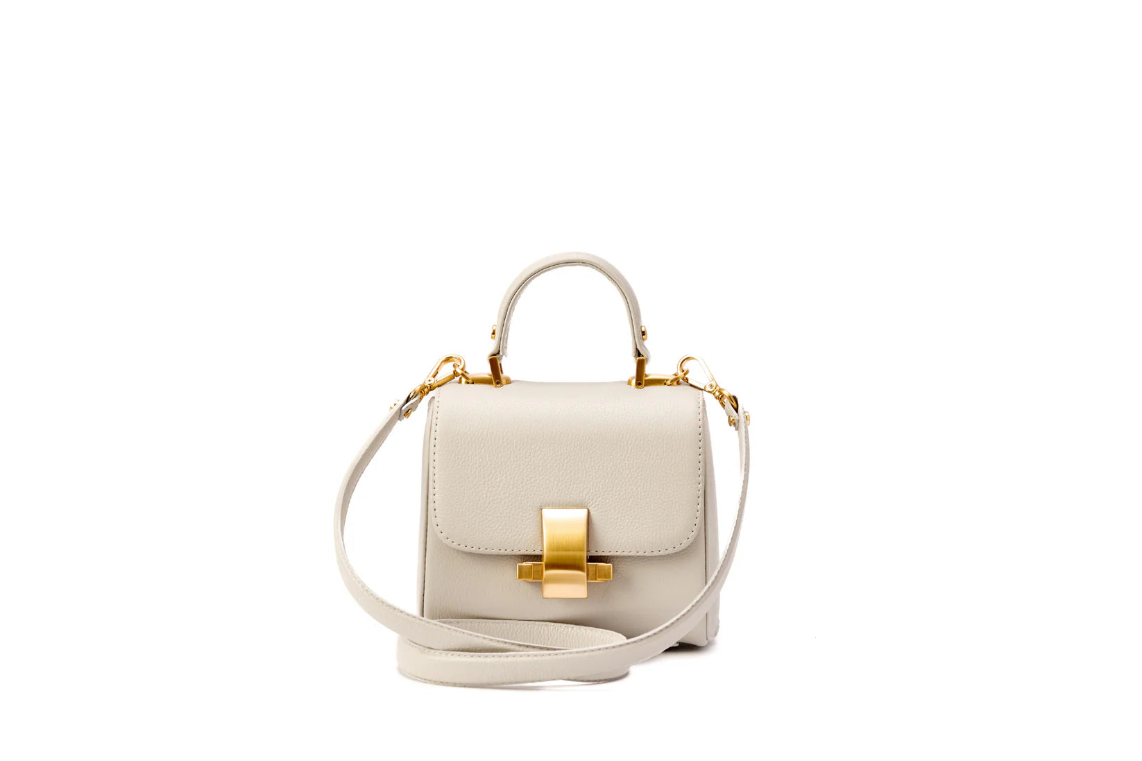 Laura Mini Genuine Leather Made in Brazil Handbag Off White