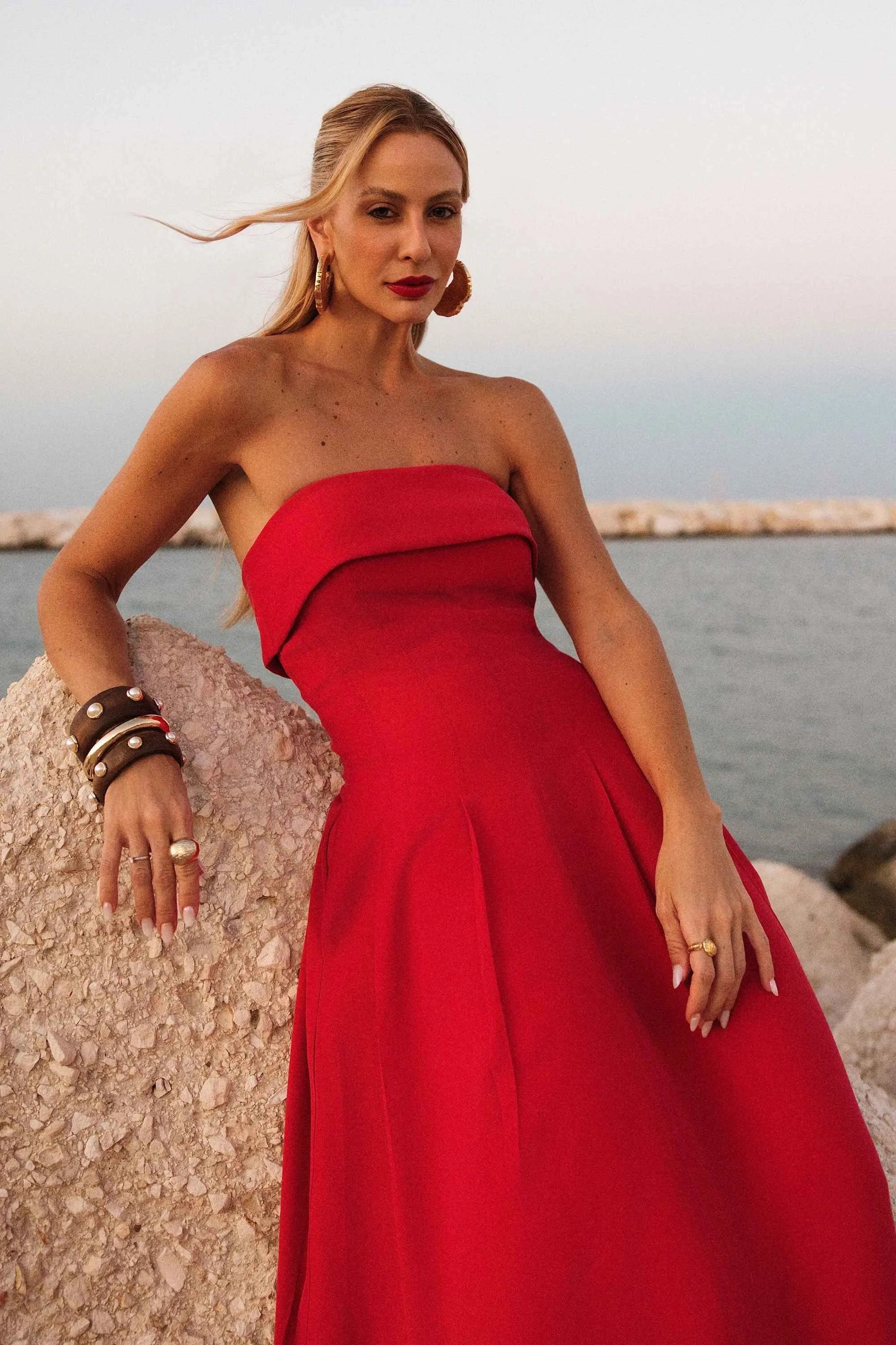 Lady Dior Red Midi Dress