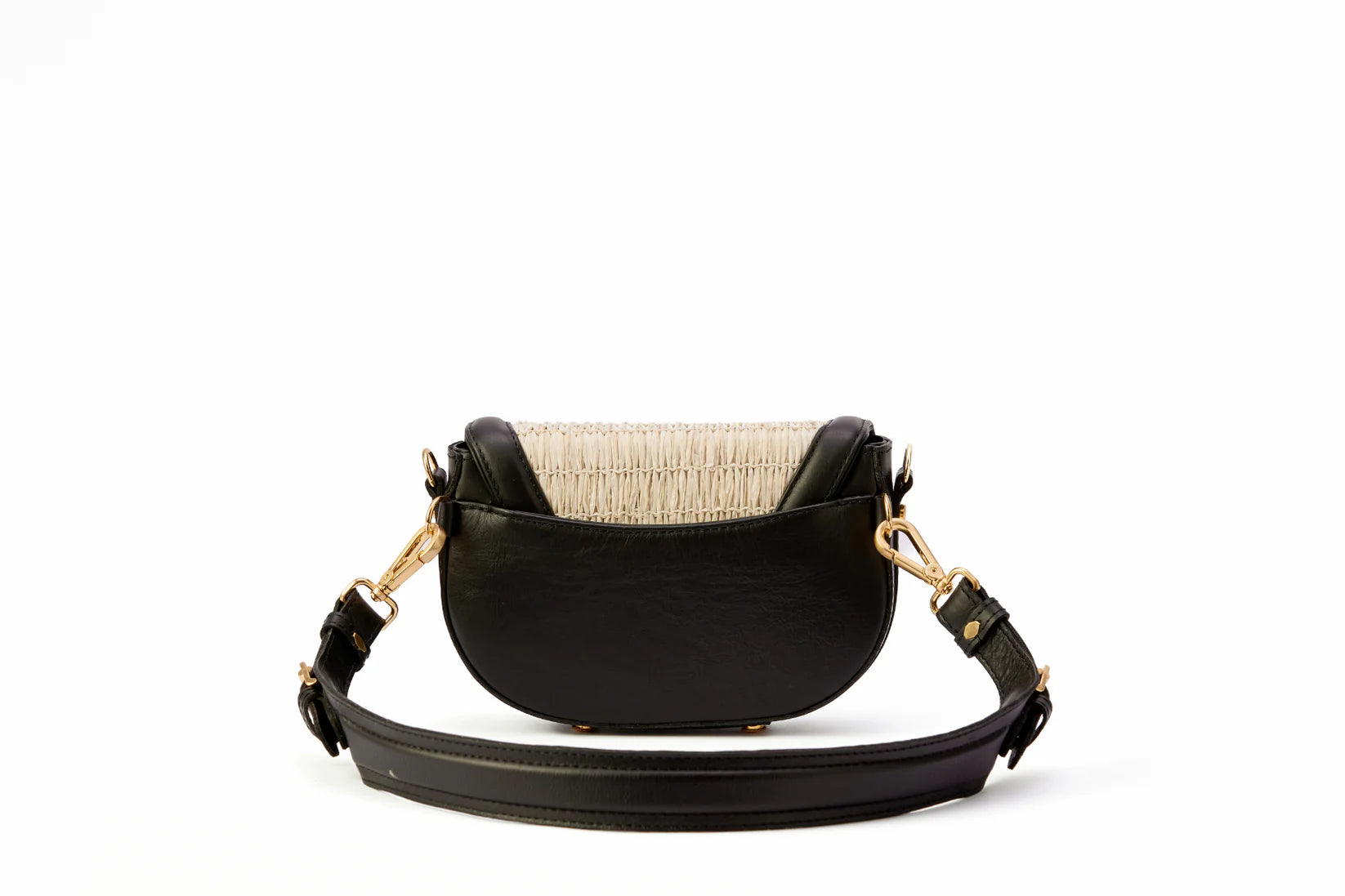 Silvia Raffia Handmade Raffia Black and white