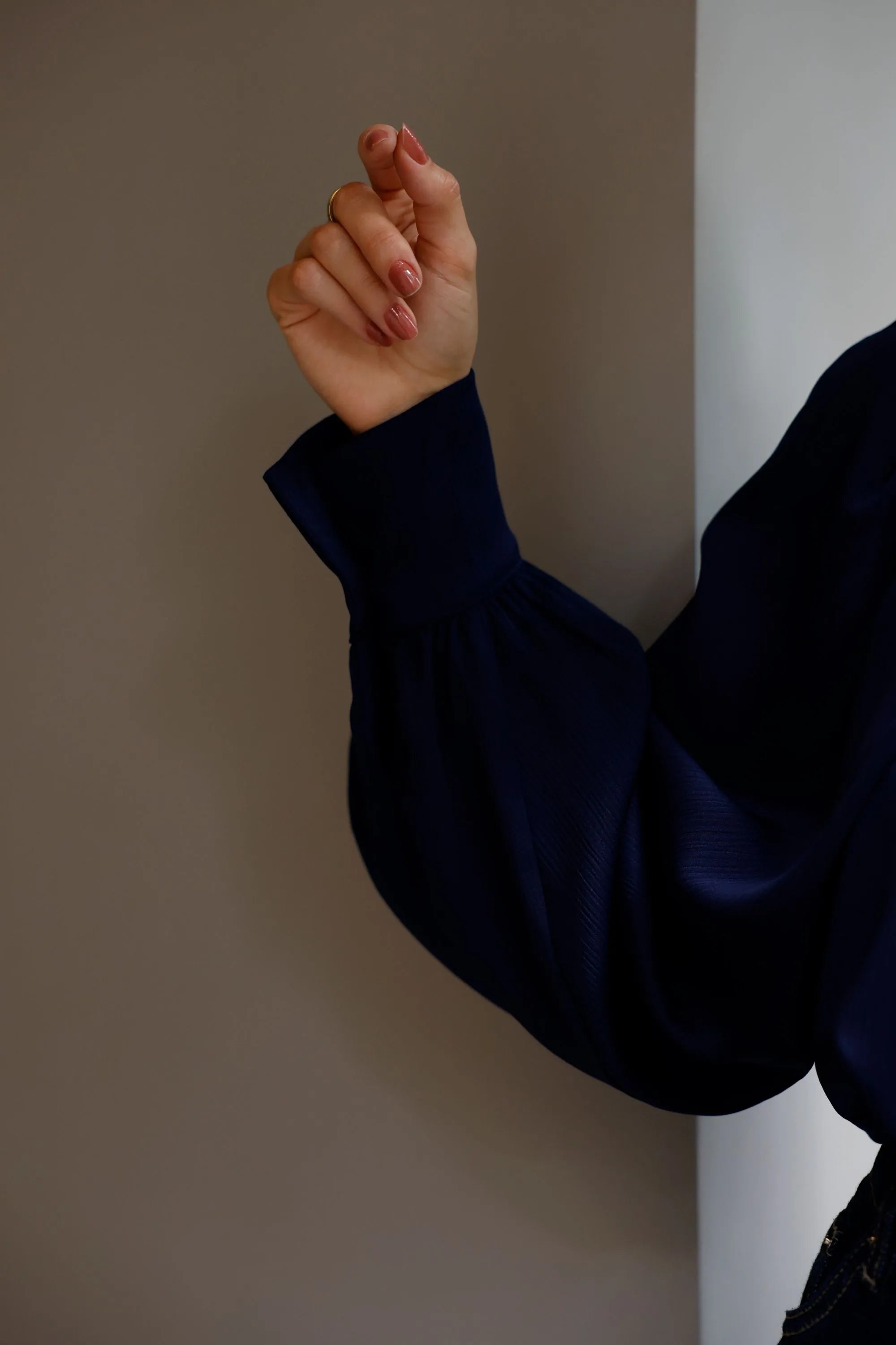 UC Asymmetric Modern Blouse Navy