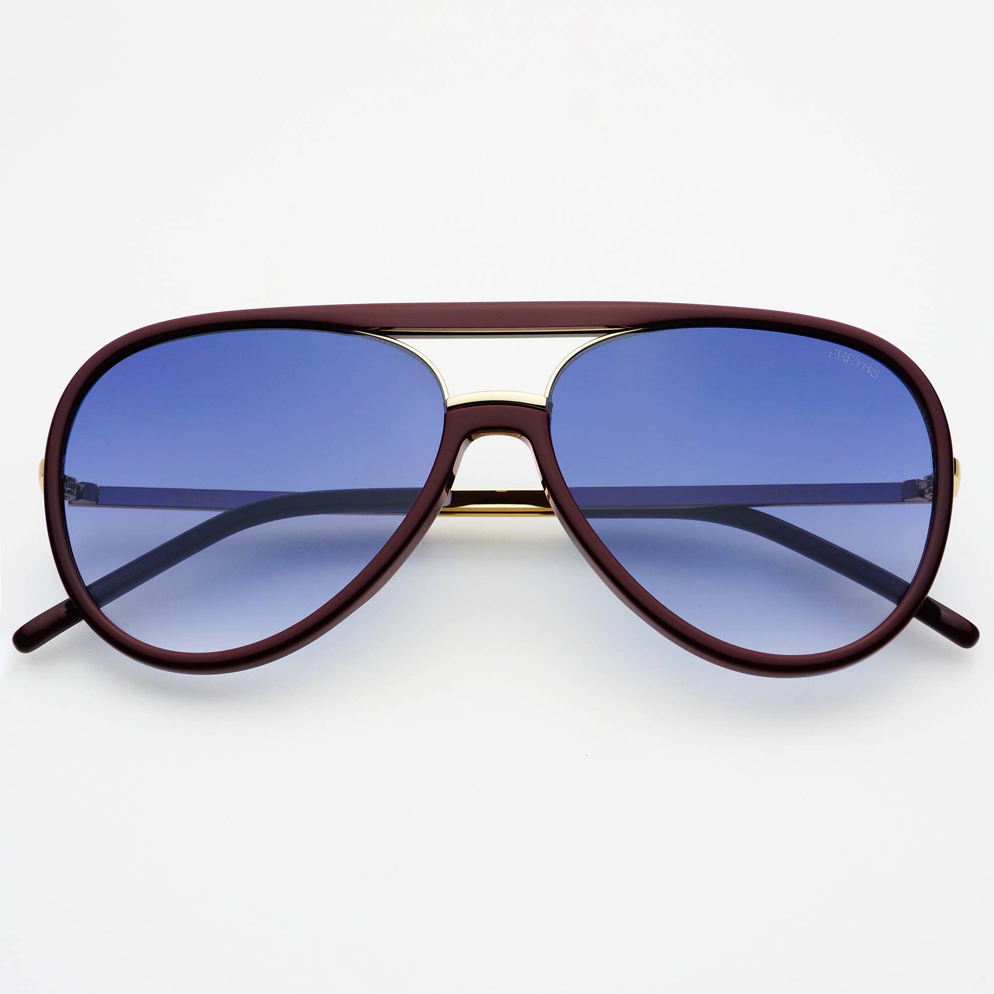 Unisex Aviator Sunglasses: Burgundy