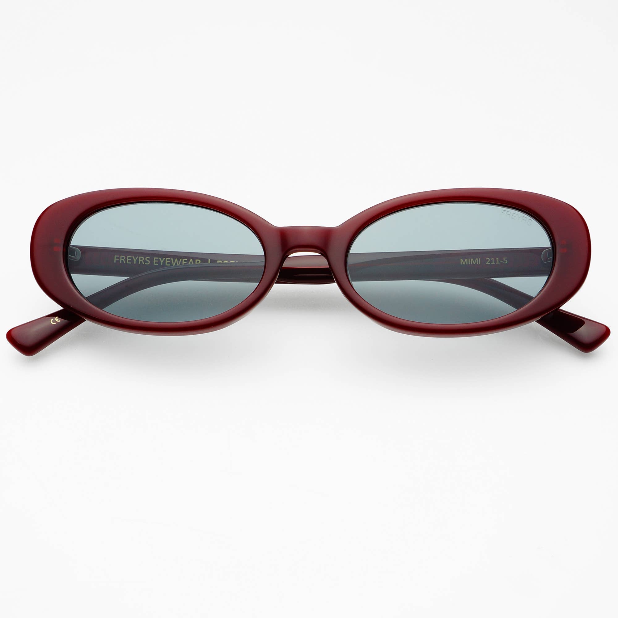 Mimi Acetate Oval Sunglasses   : Burgundy