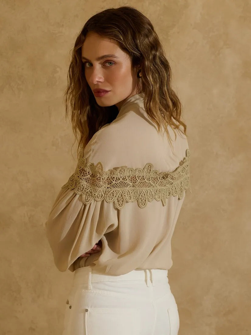 Beige Lace Blouse