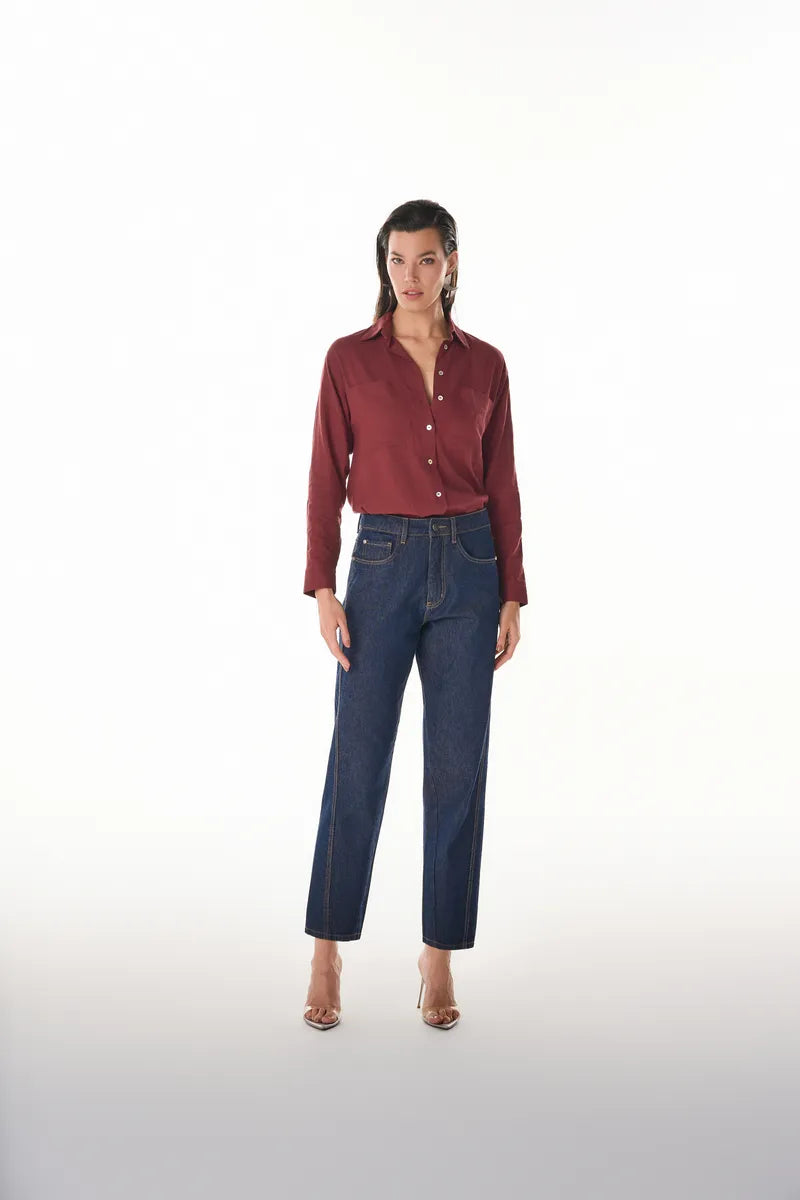 Barrel Navy Blue Denim Pants