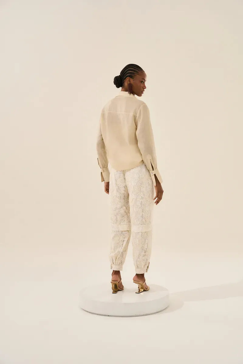 Natural Raw Rami Maxi Shirt with Top