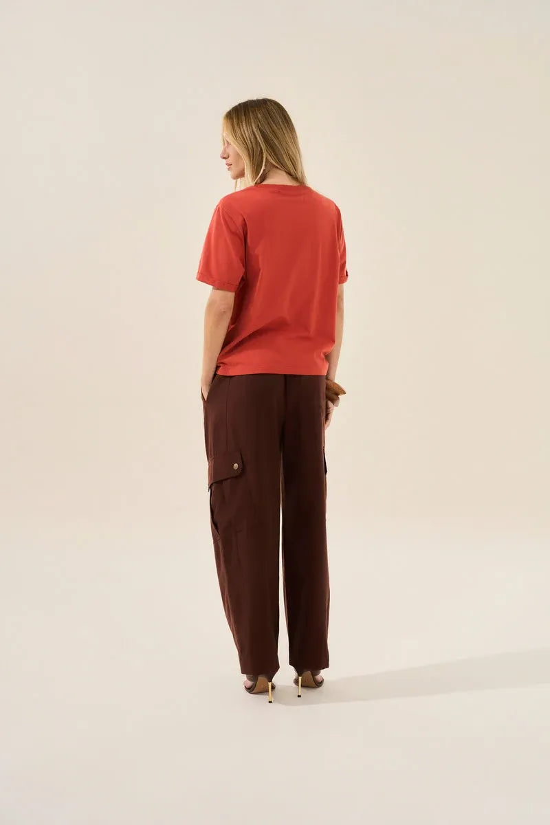T-SHIRT AMOUR - Terracota