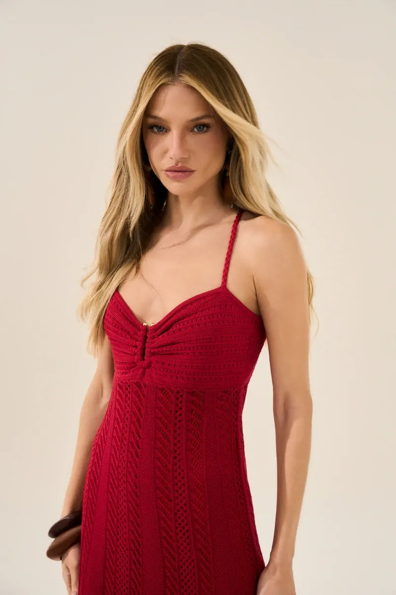 Trama Knit Dress Ruby