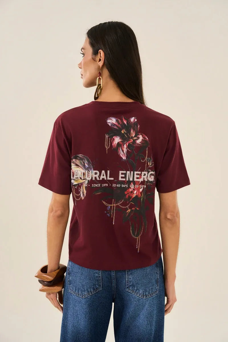 T-SHIRT Natural Energy Burgundy