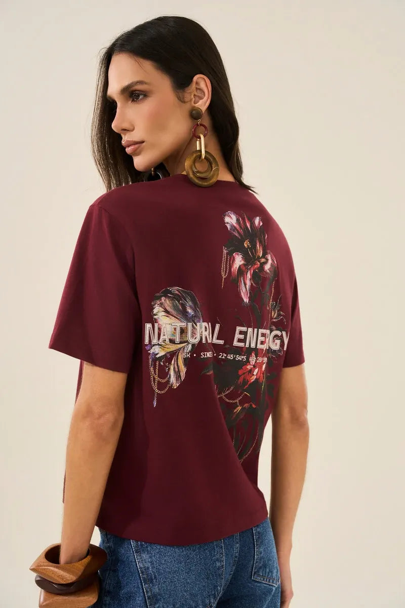 T-SHIRT Natural Energy Burgundy